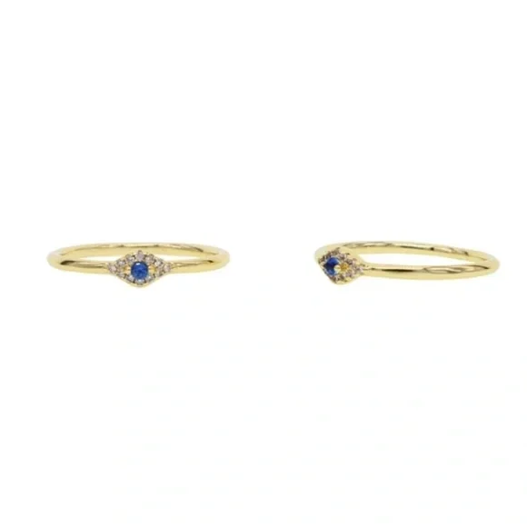 18K Gold Plated Paloma Evil Eye Ring - Picture 3 of 5